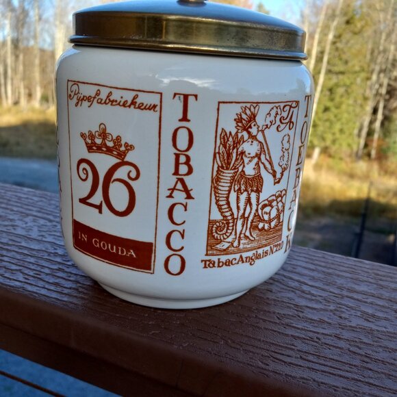 Vintage Royal Goedewaagen Gouda Holland Tobacco Jar with Lid - Picture 2 of 11